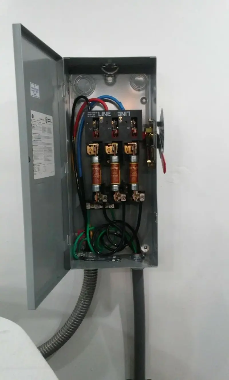 Three-phase disconnect switch installed for Electrical Wiring & Rewiring in Canfield